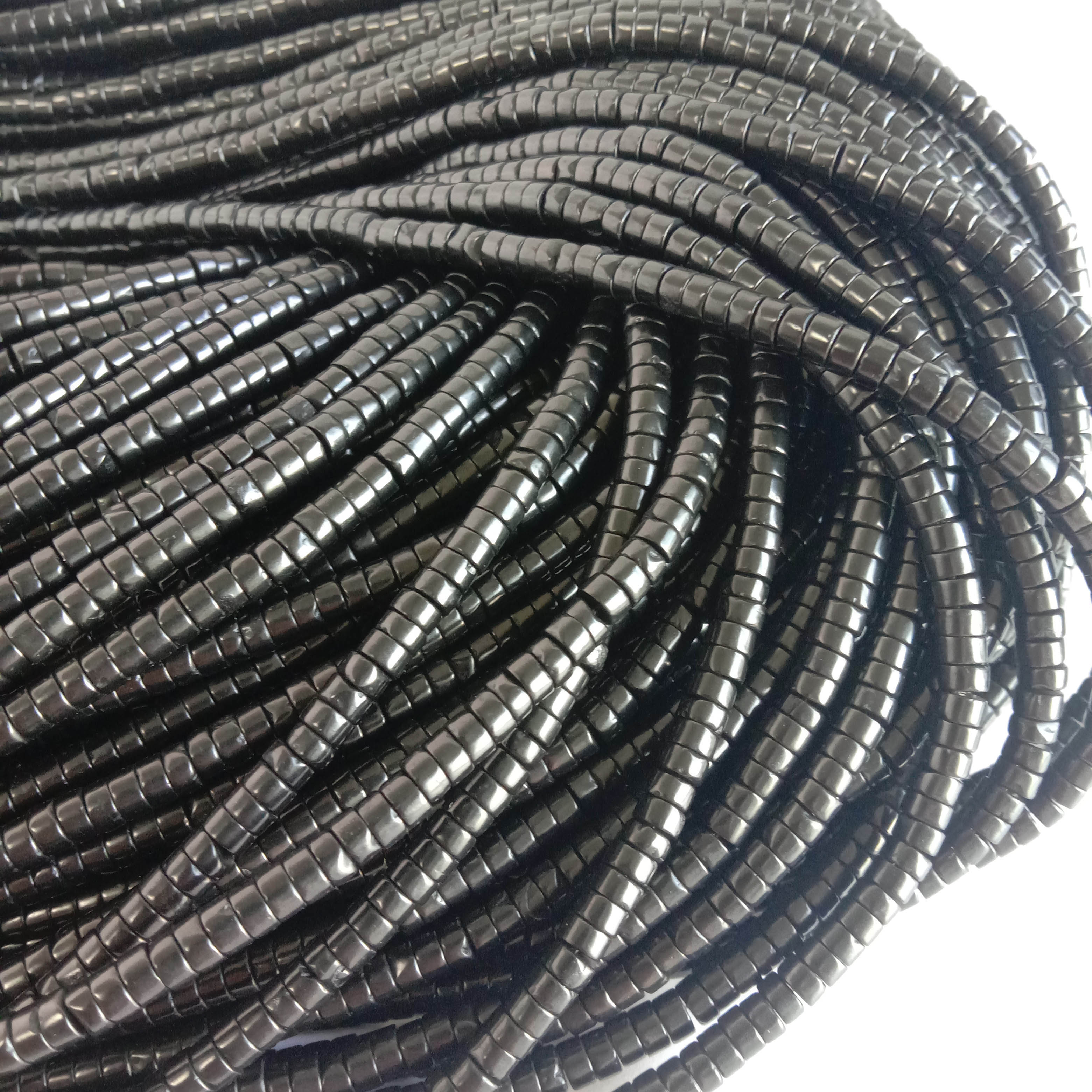 Natural 4mm JET beads Tumbled Stones  Black jet  Self Care 13