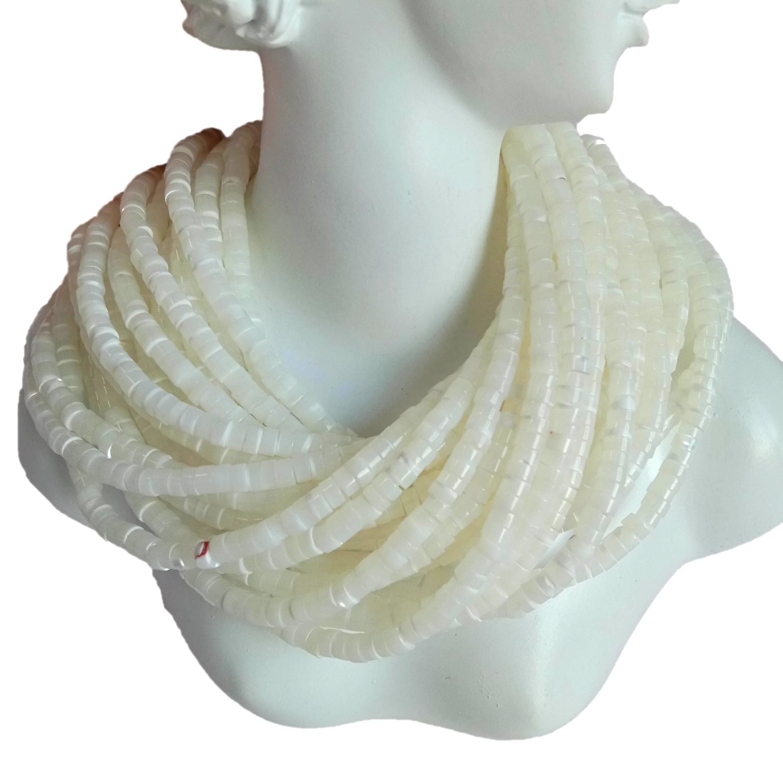 Natural white 4mm MOP Gemstone beads Necklace 14