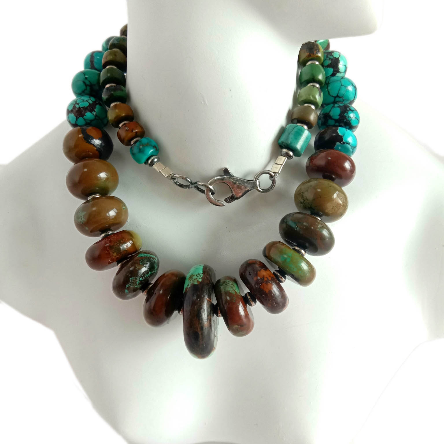 Рачен природен тиркизен ѓердан од 925 сребрени 31