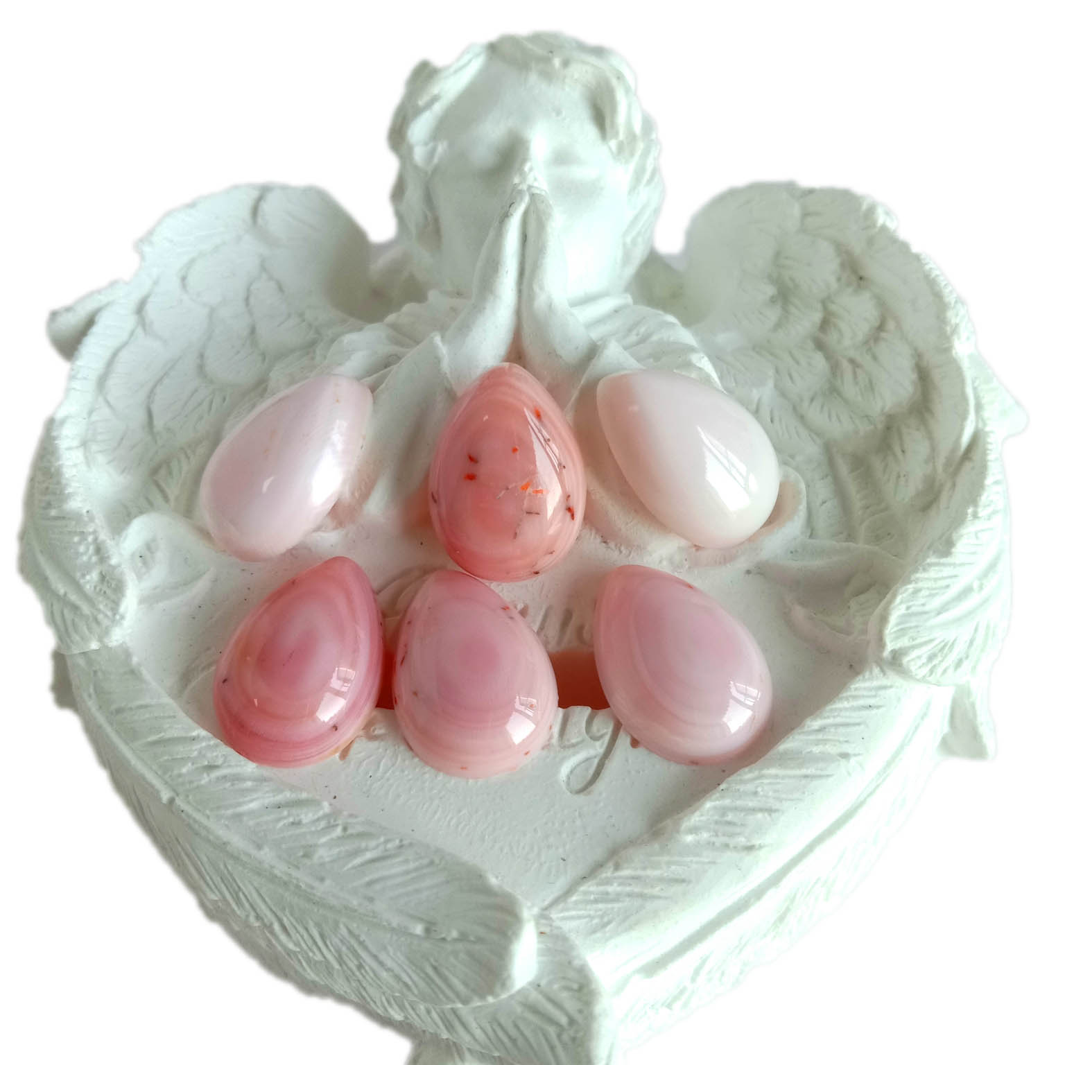 Natural nga Princess shell Cabochon pear Pink 14