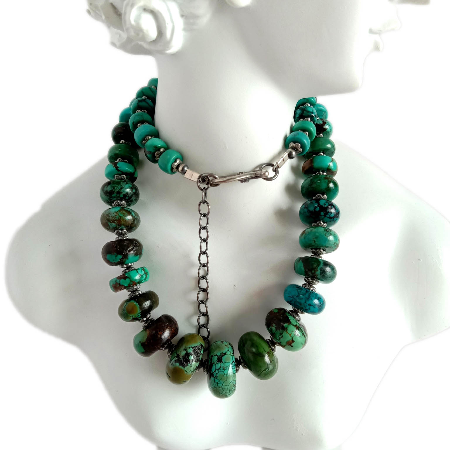 925 Ayar Gümüş Minimalist Firuzəyi ilə Təbii Firuzə Boyunbağı 15