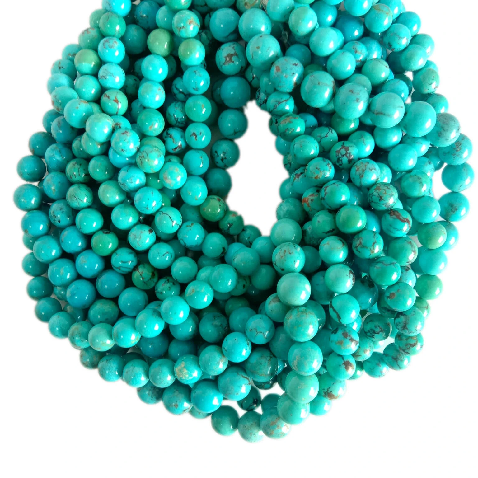 Natural Turquoise Beads Loose Round Precious Stone Beads Genuine Turquoise for Jewelry Making 10mm 1