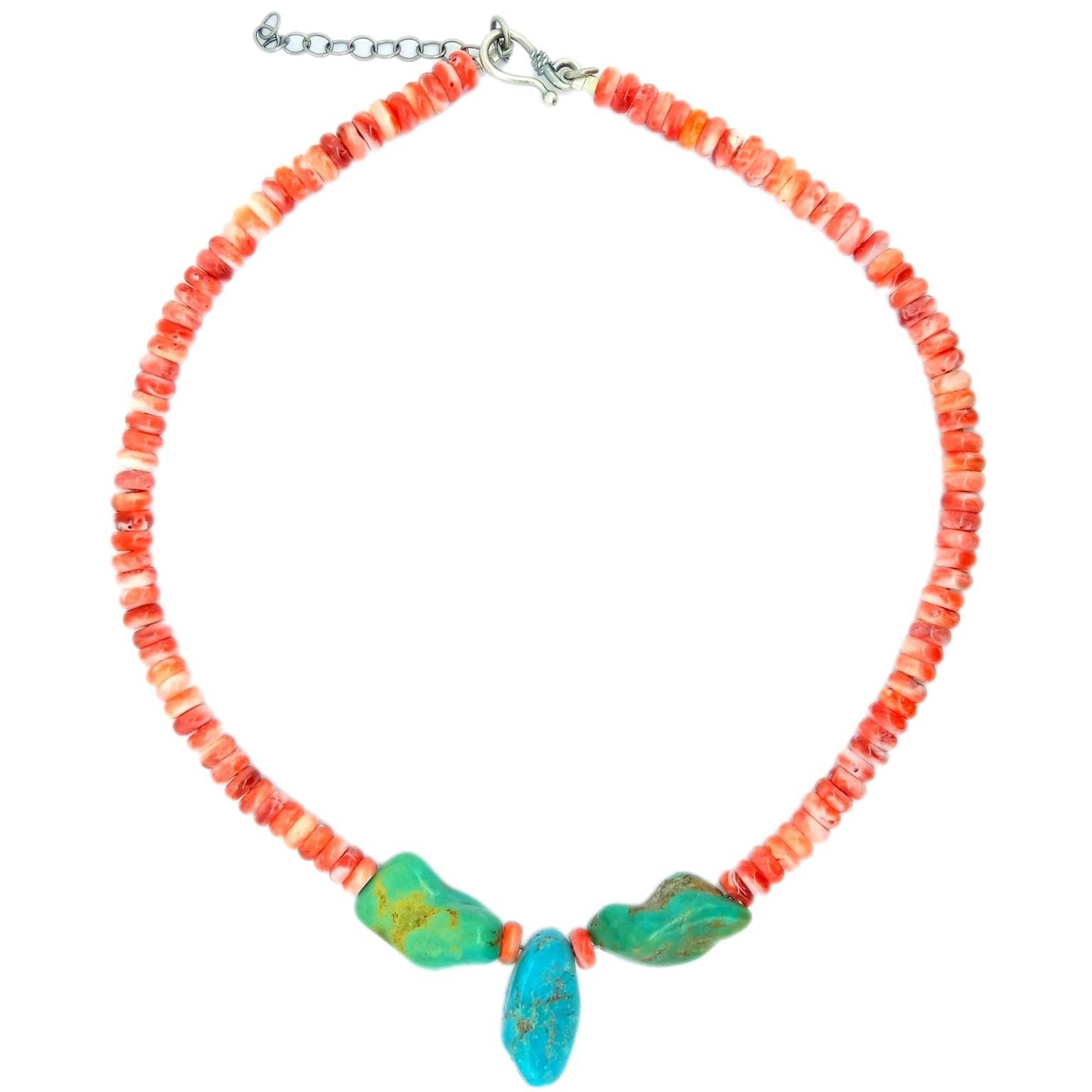 ខ្សែក Turquoise ធម្មជាតិ Kingman Spiny Oyster Turquoise ខ្សែកធ្វើដោយដៃចម្រុះពណ៌ 1