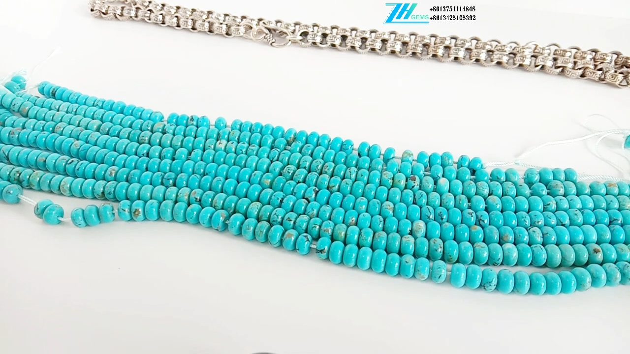 Perle di pietre preziose turchese blu Turchese genuino per gioielli 12