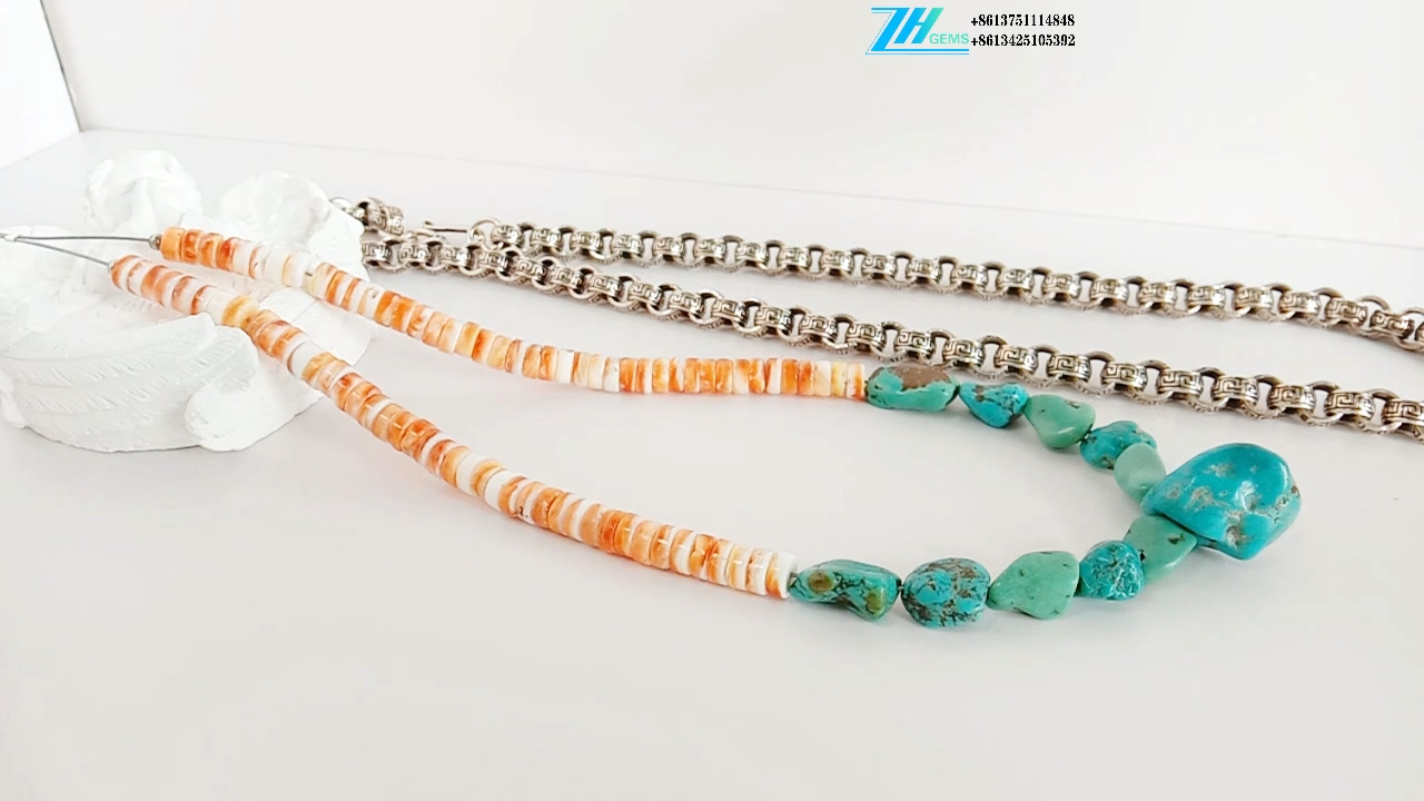 Oyster ya Turquoise Spiny Oyster Nzuri ya Shanga za Shanga Laini 9