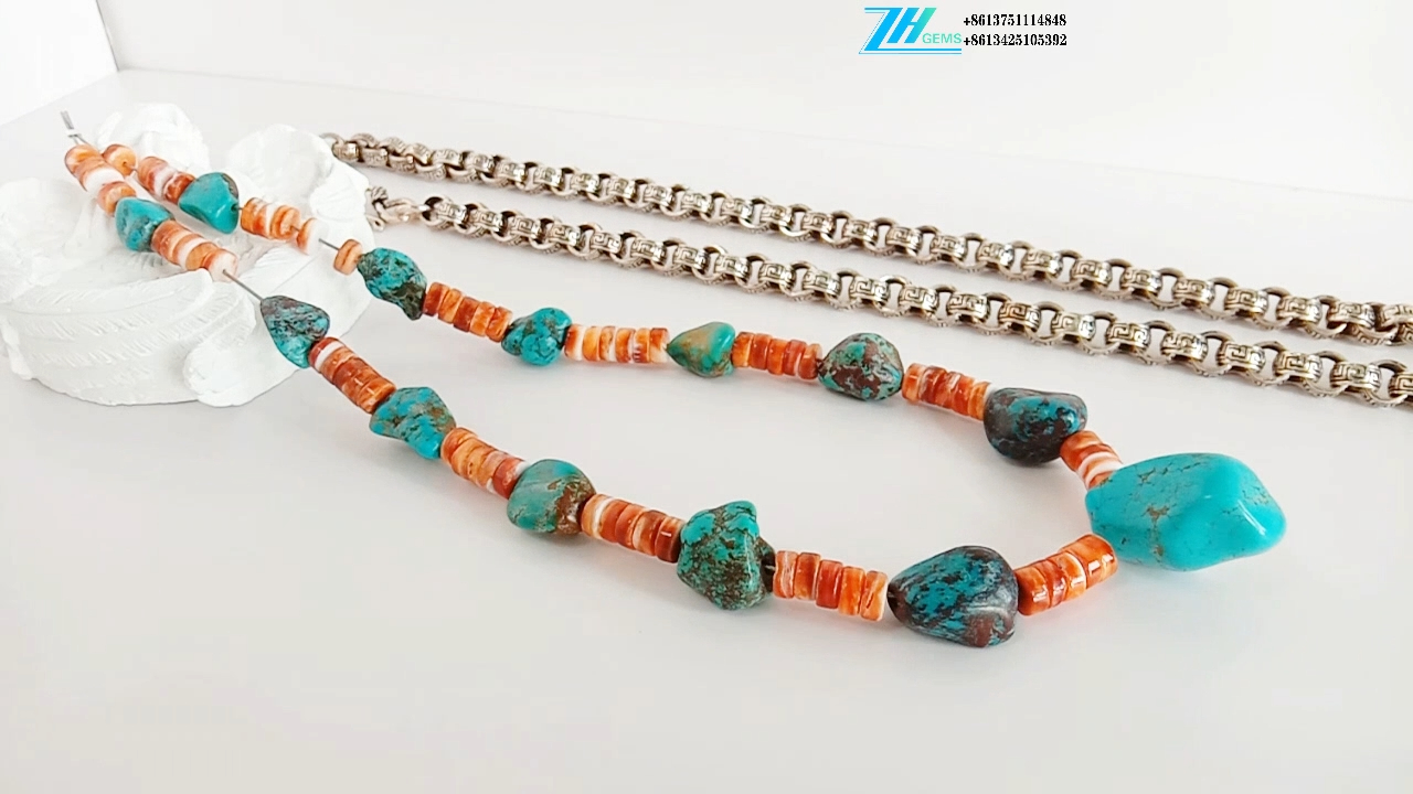 Shanga Laini za Mohave Spiny Oyster Blue Turquoise Plain Laini Zinauzwa 9