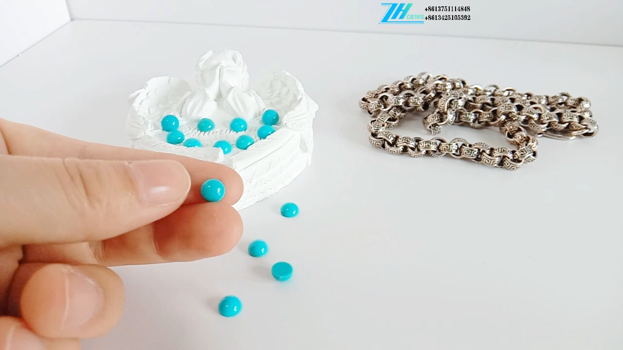 Трговија на големо со природен тиркизен овален кабошон со квалитет калибриран 9