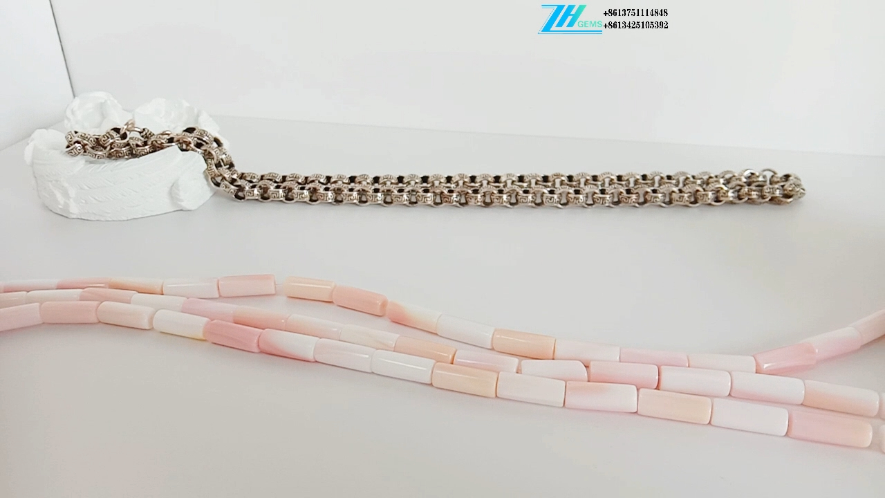 Natural Stone Pink conch 6*15mm lanu piniki atigi lopa piniki sami 8