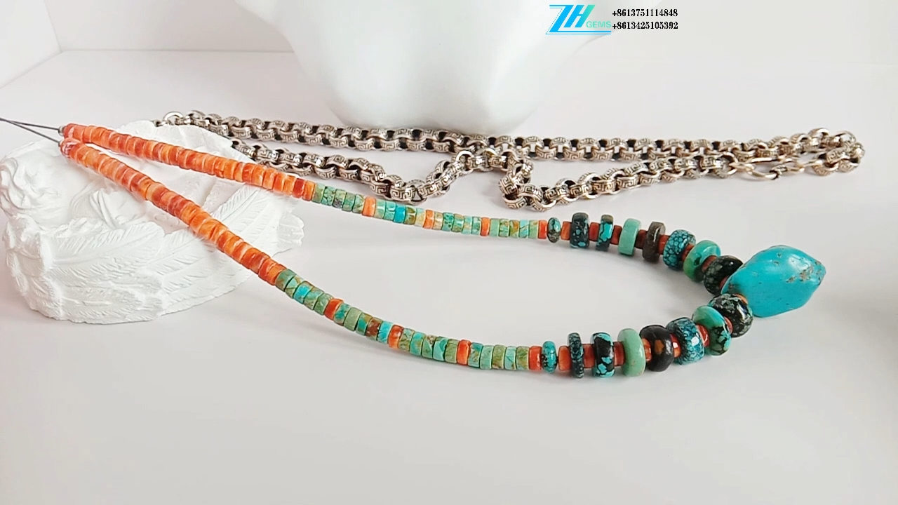 Əl işi boyunbağı Easy Wear boyunbağı Natural Spiny Oyster 9