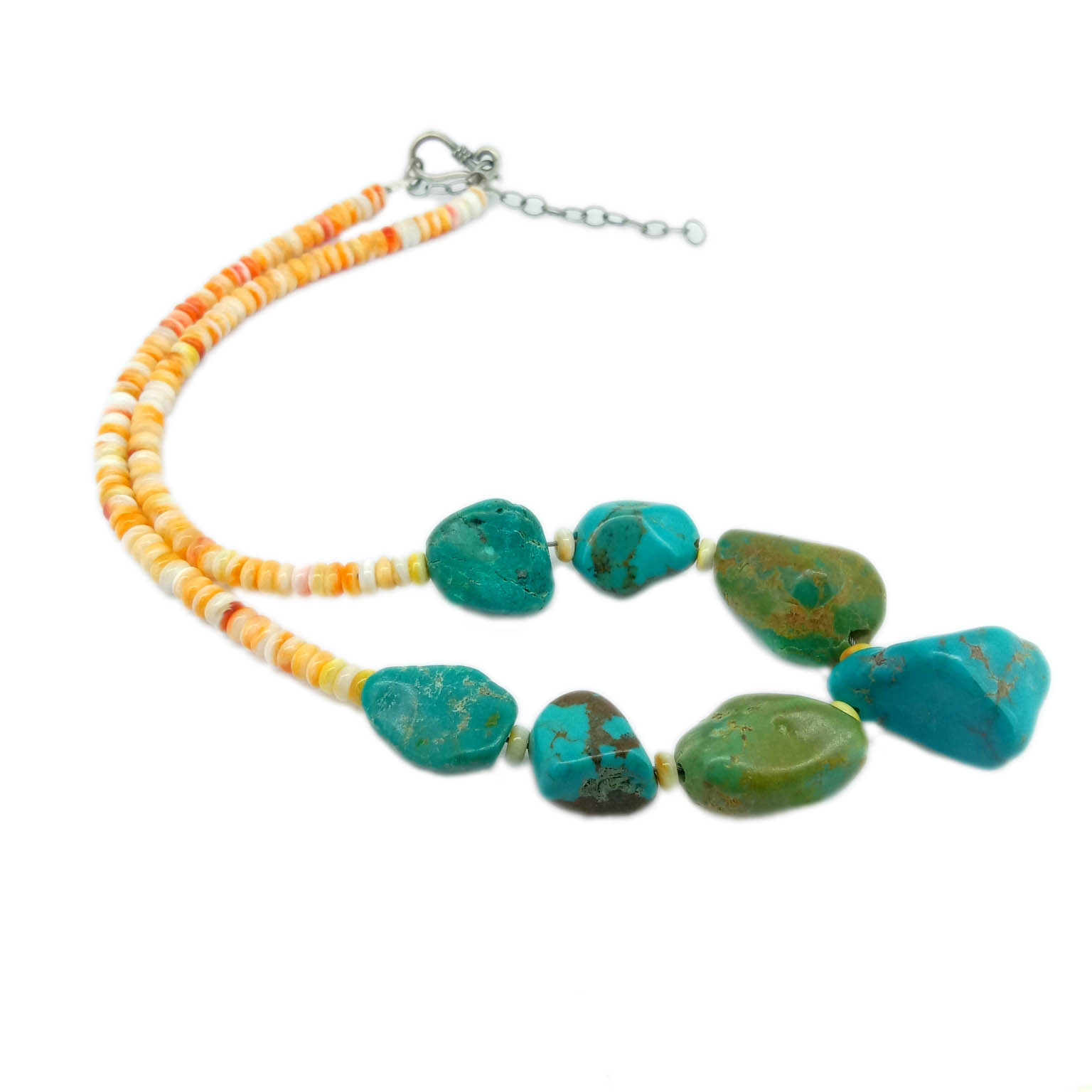 Ən yaxşı toy hədiyyələri Təbii firuzəyi və tikanlı 925 əyar gümüş zərgərlik daş muncuq boyunbağı 15