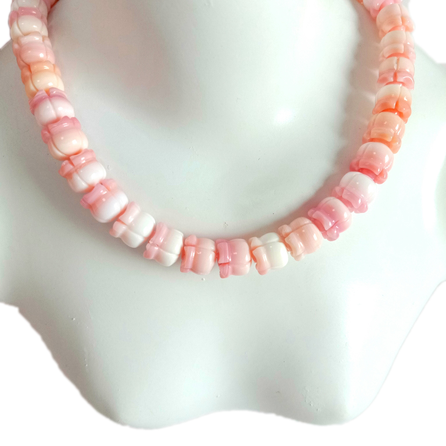 ທຳມະຊາດສີບົວ sea shelly Necklace Choker Necklace Sea Shell Boho Beach Surfer Vibes 14