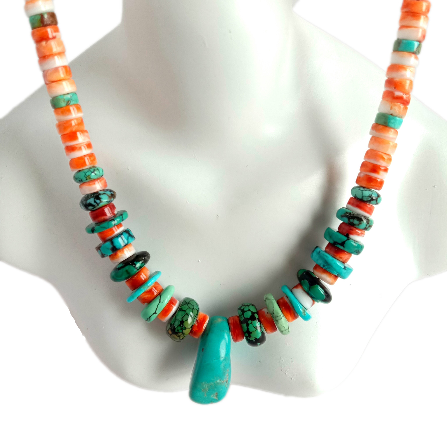 Ručno izrađena ogrlica od prirodnog dragog kamenja Prirodna tirkizna kamenica 5-10 mm 15