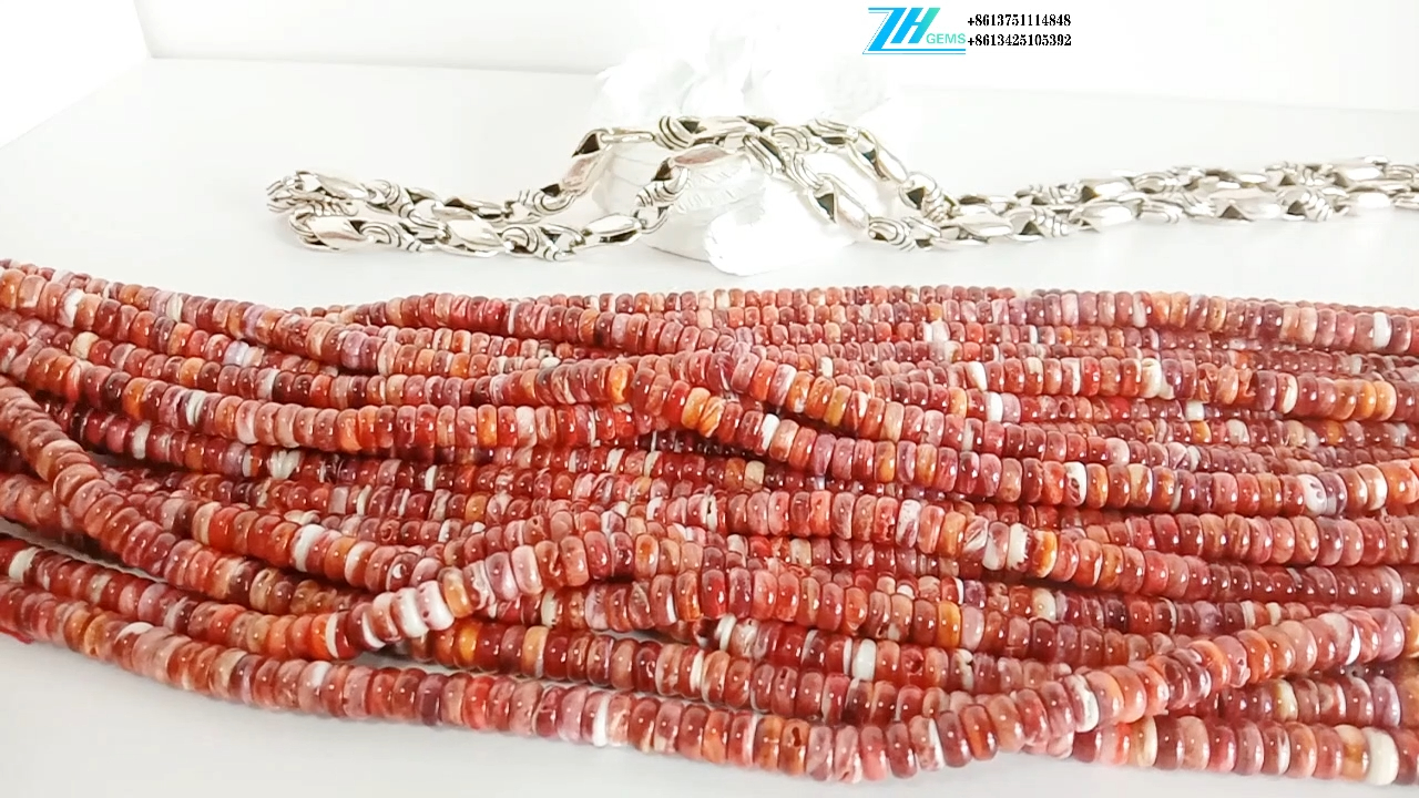 100% ugavi wa shanga za asili wa waridi za Shell Rondelles za kutengeneza vito vya mapambo. 8