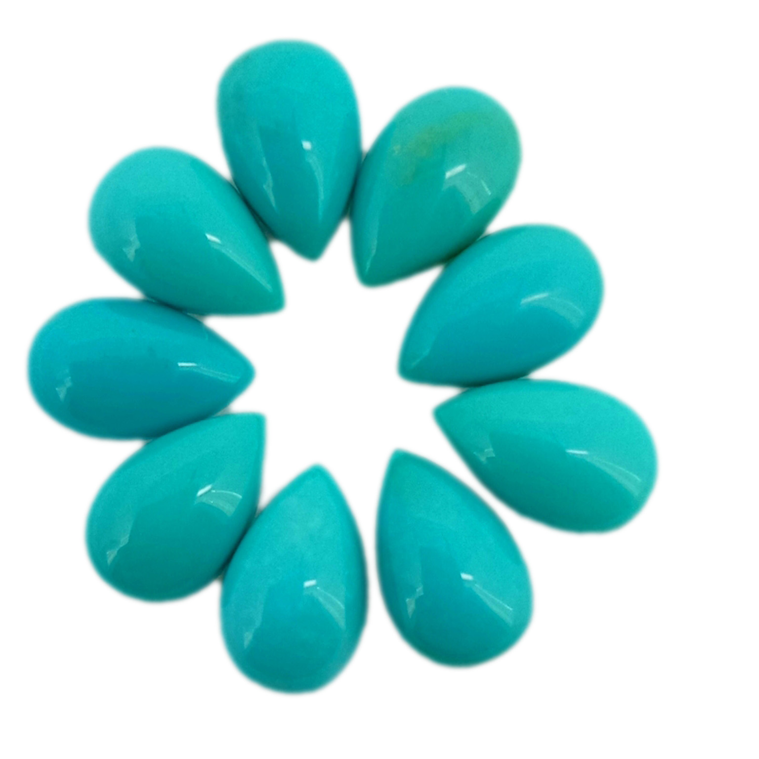 تەبىئىي تۇركۇزا 12 * 8 مىللىمېتىر نەشپۈت شەكىللىك كابوچون 15