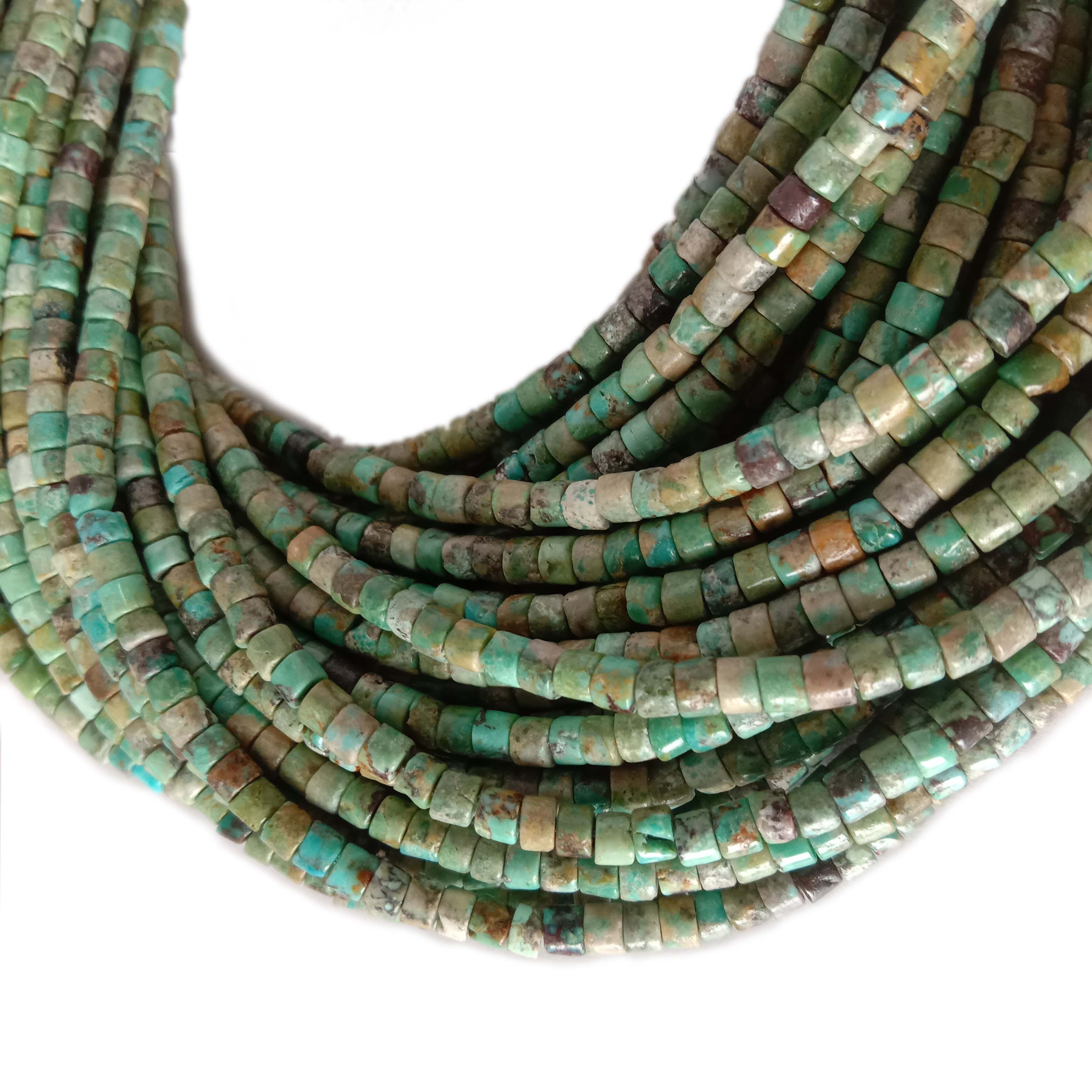 He pirepire heishi turquoise taiao Rondelles puru 16 inihi whakapaipai 18