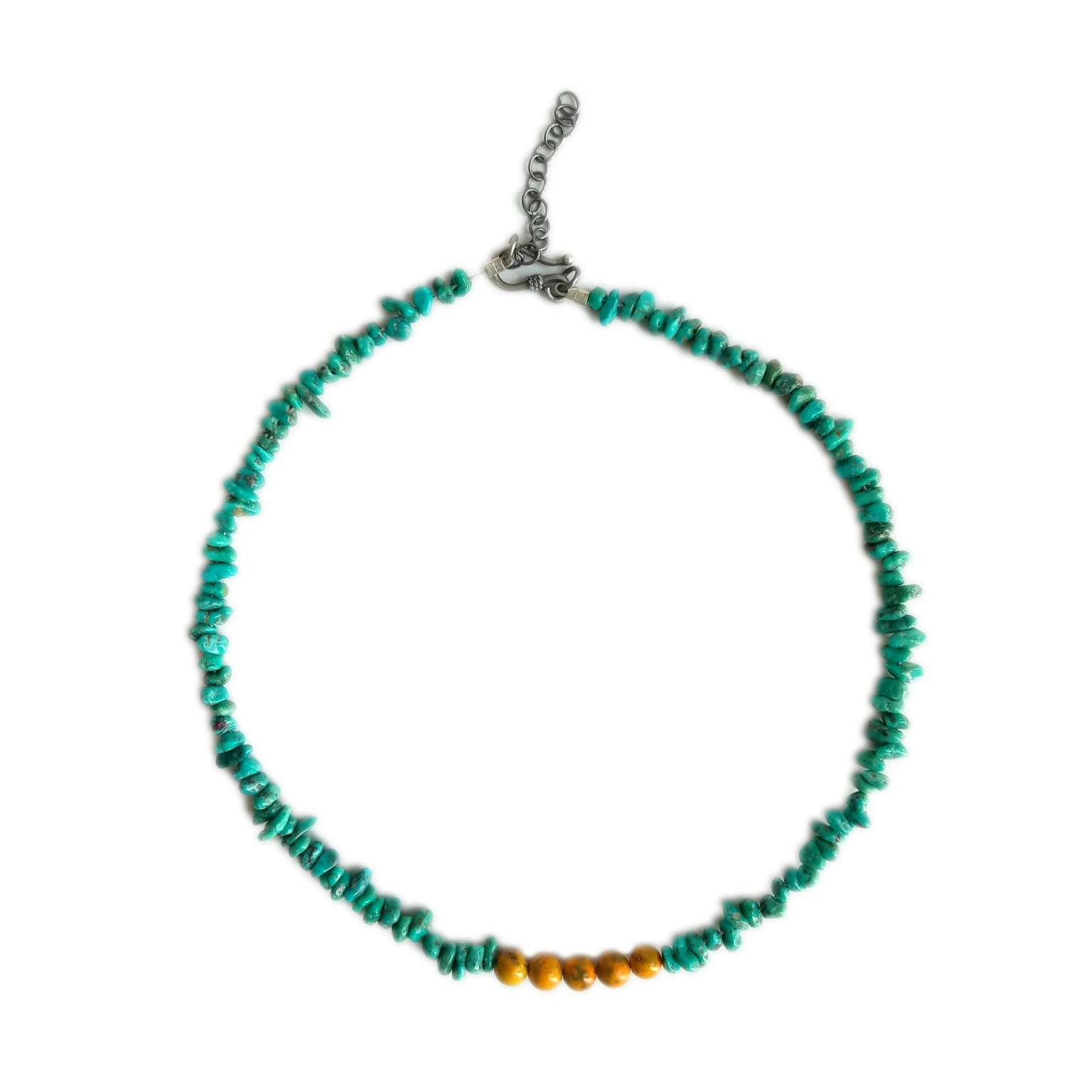 អង្កាំធម្មជាតិ Bumblebee និង Turquoise Smooth Beads ខ្សែក 16inch សម្រាប់អំណោយ 1