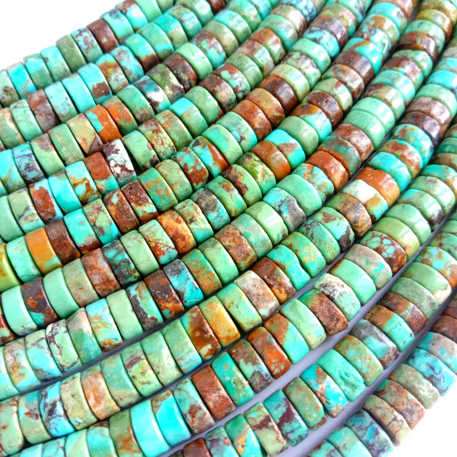 Plavozeleno tirkizno Heishi disk perle od dragog kamenja niti od 16 inča 18