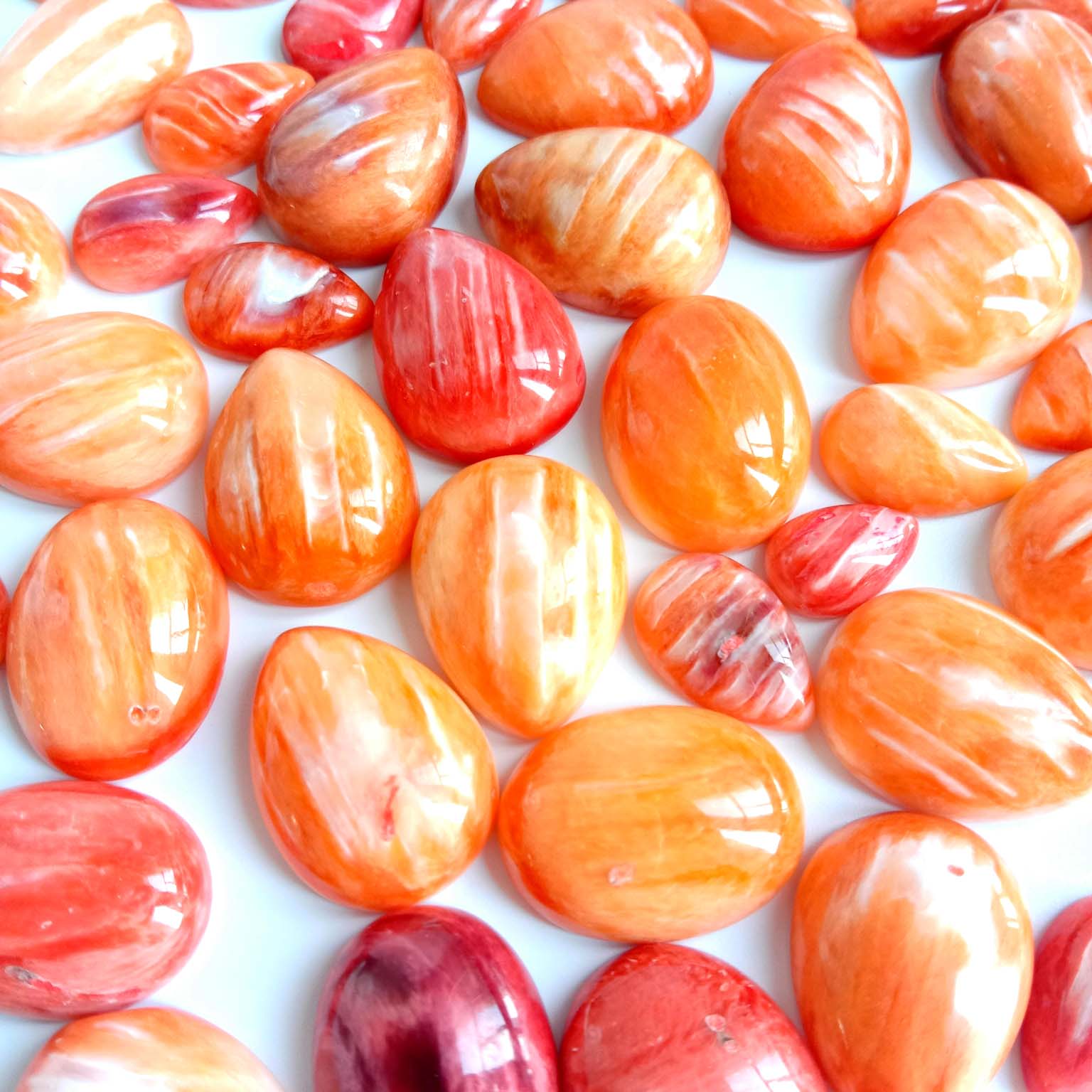 op Quality Mohave Spiny Oyster Copper Turquoise Cabochon Hand Polish Kevirê Loose Ji bo Çêkirina Jewelry 13