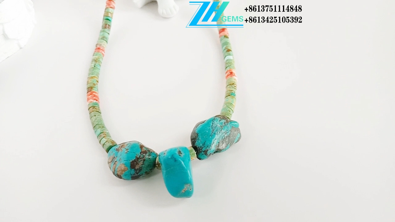 Təbii Firuzəyi Bluejoy Amerika Üslubu Təbii Spiny Oyster Muncuq 16 düymlük Strand 925 Sterlinq Gümüş 9