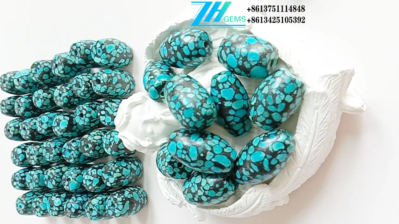Fa'anatura Turquoise 10X20mm paipa Lopo ma'a taua lanumoana 12