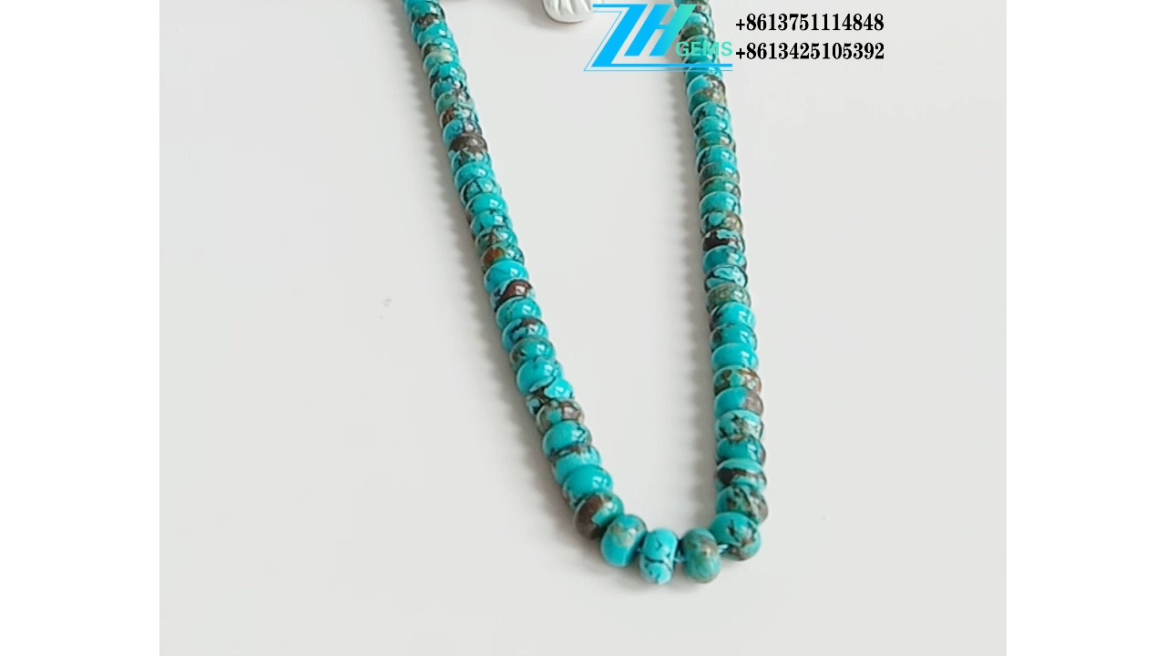 Turquoise rondelle Beads blue Naturalgemstone handmadejewelry Turquoise 12