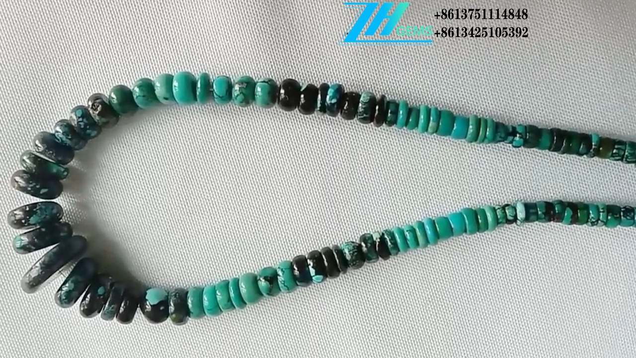 Shanga za Kitufe cha Turquoise Diski zilizohitimu 12