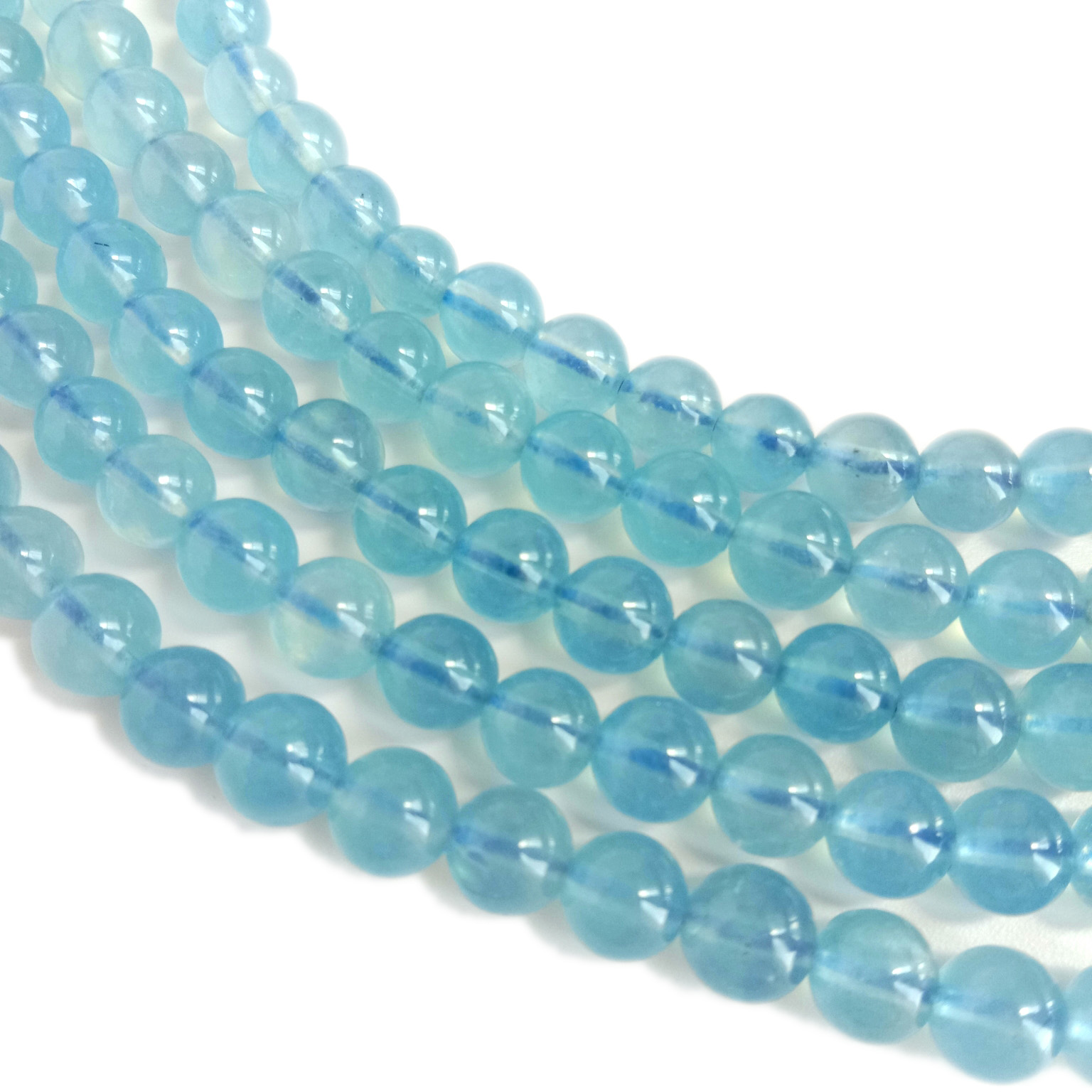 Okrugle perle od prirodnog akvamarina 6-8 mm od plavog akvamarina za izradu nakita od dragog kamenja 14