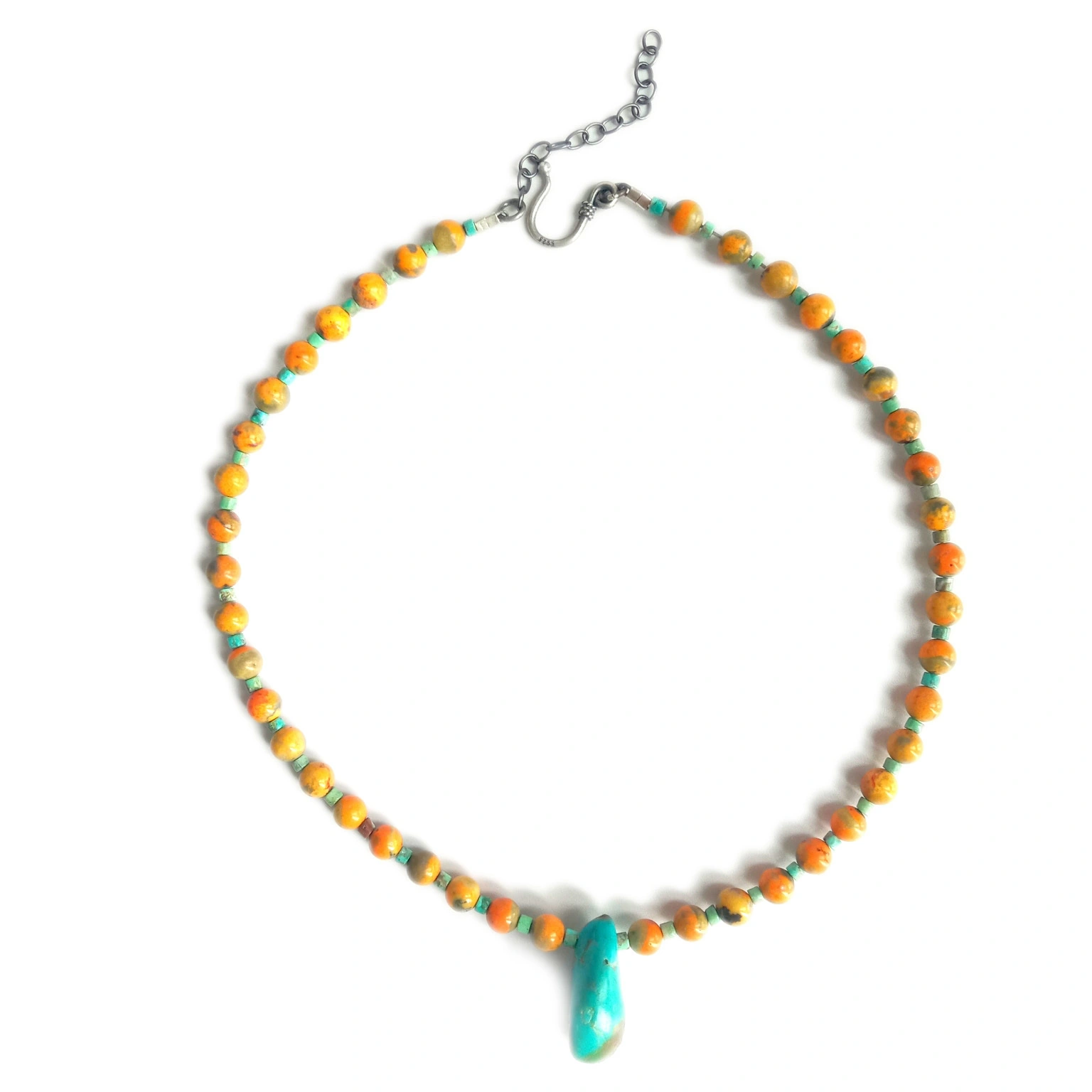 Bumblebee និង Turquoise 925 Sterling Gemstone Necklace 1