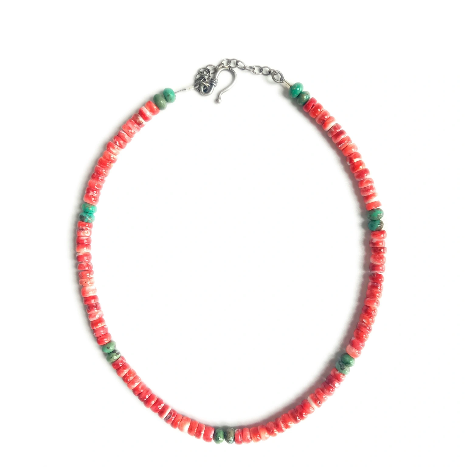 អង្កាំធម្មជាតិ Turquoise និងអយស្ទ័រ spiny Gemstone Smooth Beads ខ្សែពេញលេញដ៏អស្ចារ្យសម្រាប់ធ្វើគ្រឿងអលង្ការ 1