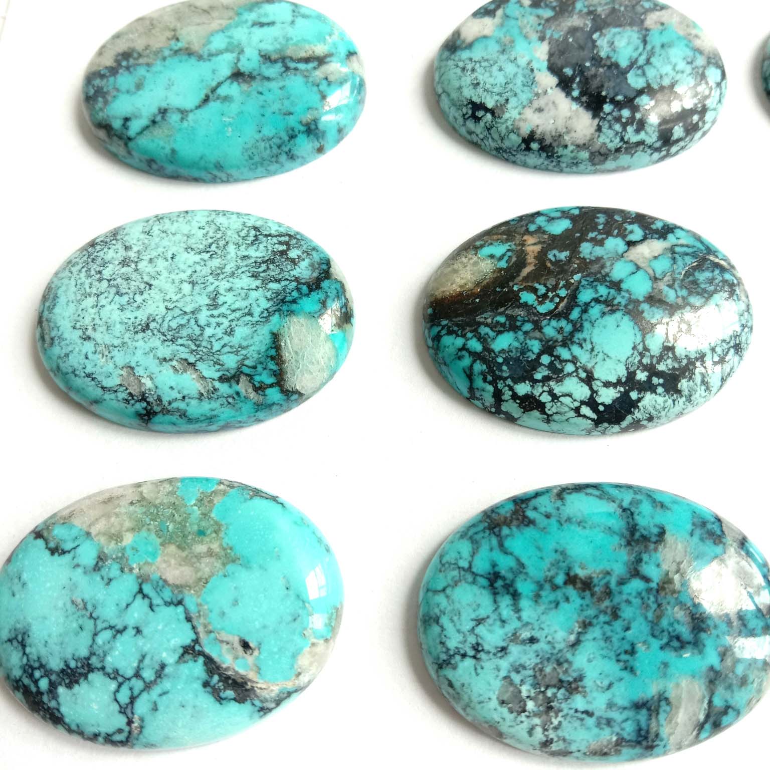 Tirkizni Cabochon dragi kamen plavi Prirodni 20X30 mm Tirkizno ovalno fasetirano drago kamenje 15