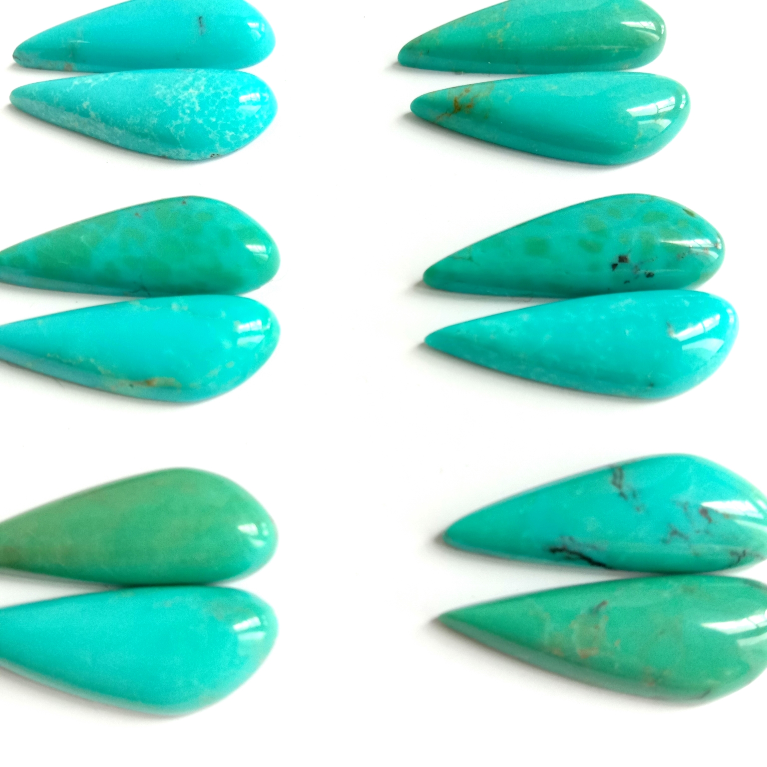 Turquoise Cabochon size23 * 8mm Adayeba gemstone blue Turquoise ofali Awọn okuta iyebiye 15