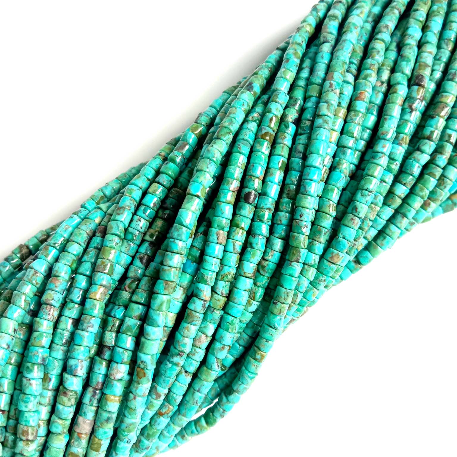 Pirus alam heishi 4mm manik Gemstone Batu mulia biru Turquoise Heishi 18