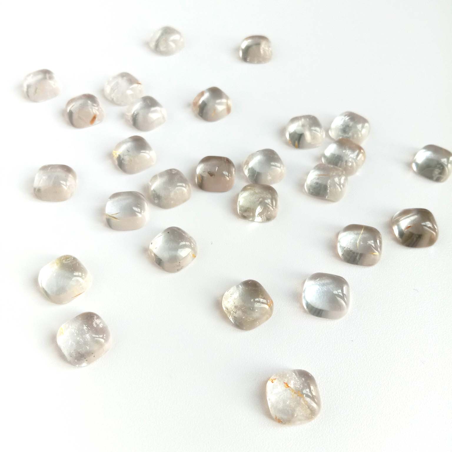 Natura Ora rutilita kvarco 8X8mm Gema Kabuŝo Oro rutilita kvarco faranta juvelojn 14