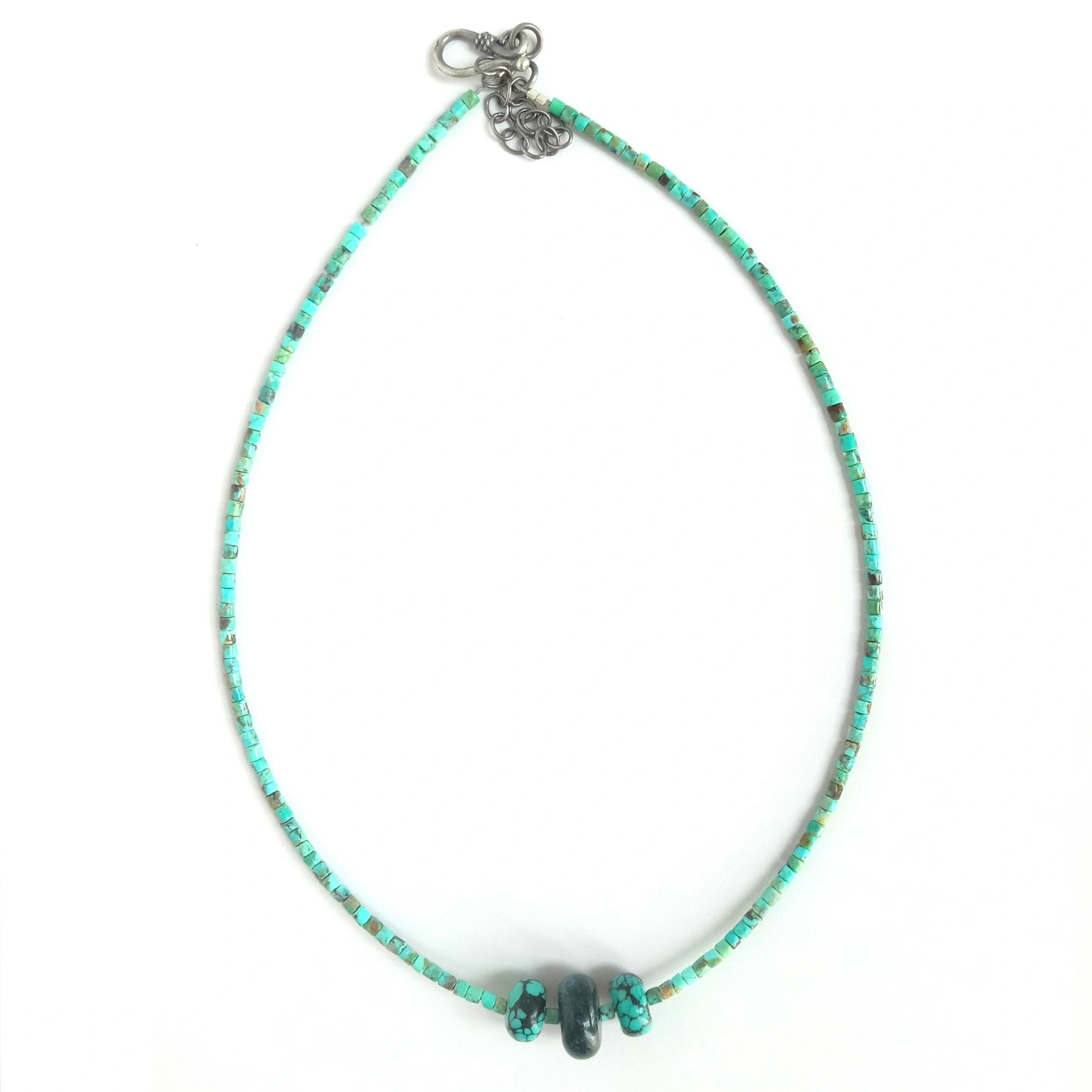Natural Turquoise Bead Necklace with Natural Turquoise nugget 1