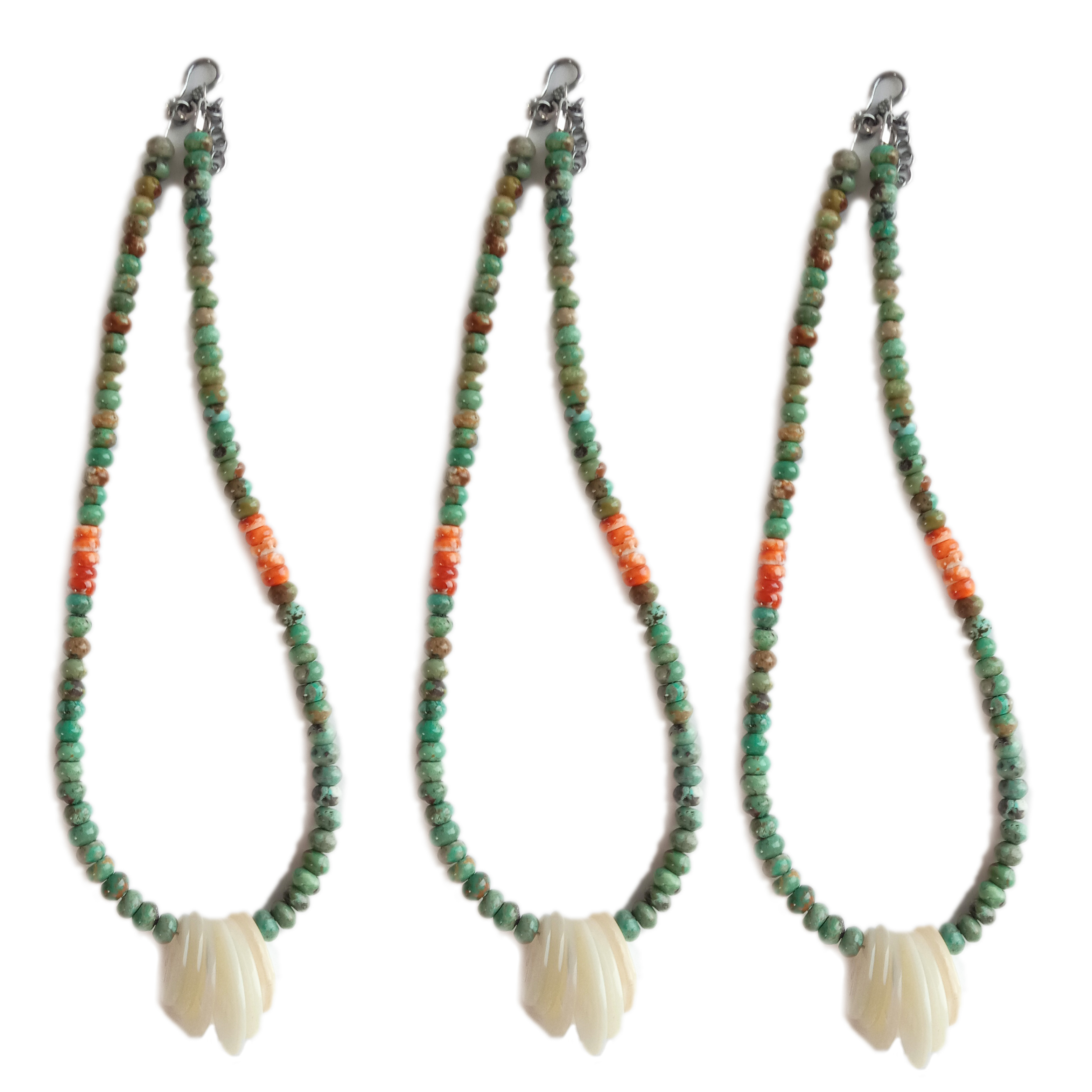 Natural Turquoise spiny Oyster and MOP Handcraft jewelry 15