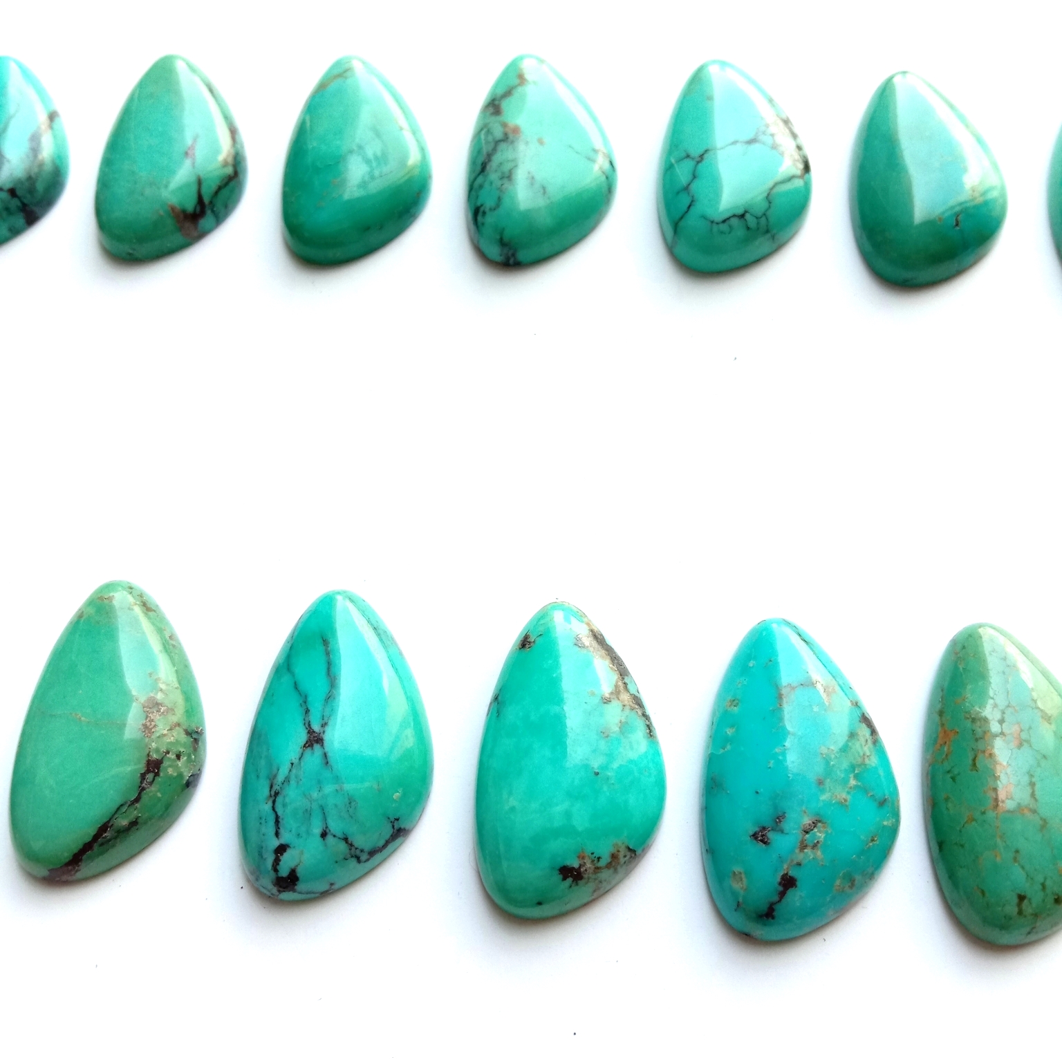 د طبیعي قیمتي ډبرو فیروزي کابوچون 21.5*13*4.5mm نیلي ریښتیني قیمتي فیروزي 15