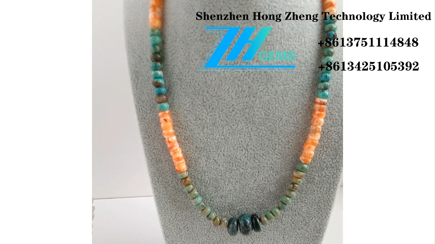 Natural Turquoise and spiny oyster handmade jewelry genuine 9