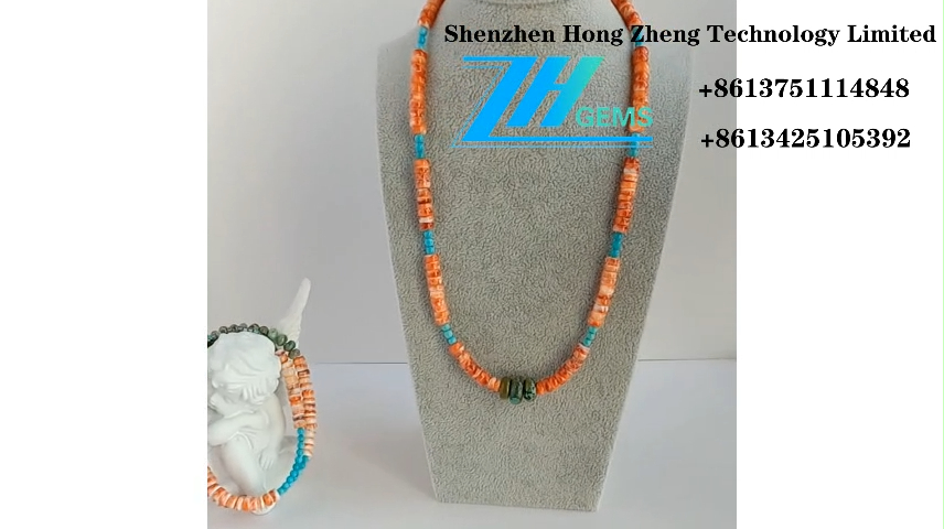 Рачно изработен природен скапоцен камен од тиркизна и шилеста остриги 9