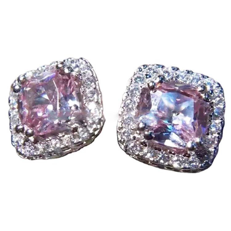 Ametist og Diamond Halo hengiskraut 2