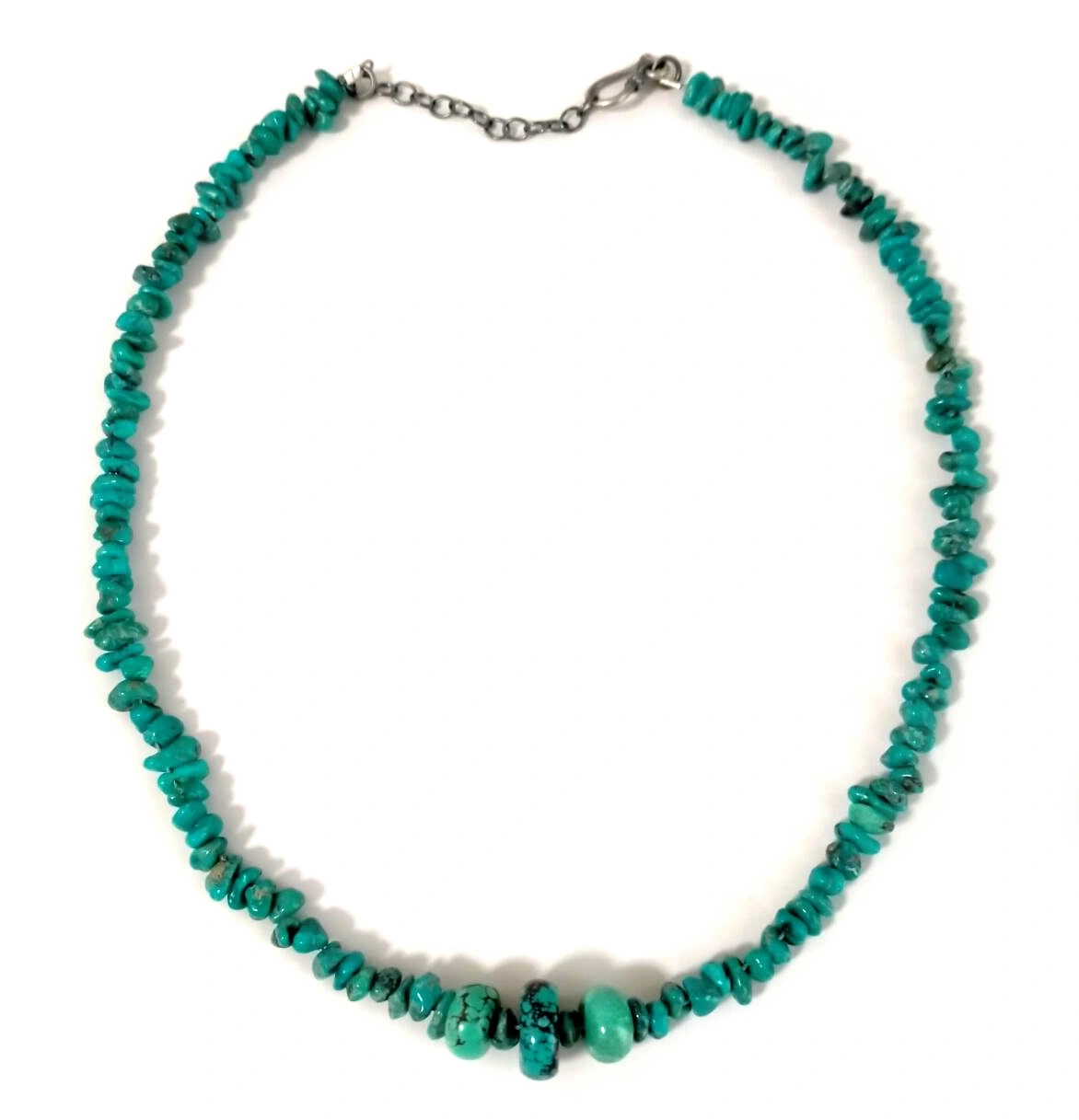 Turquoise Chip Bead Necklace Gemstone Beaded Necklace Semi Precious 1