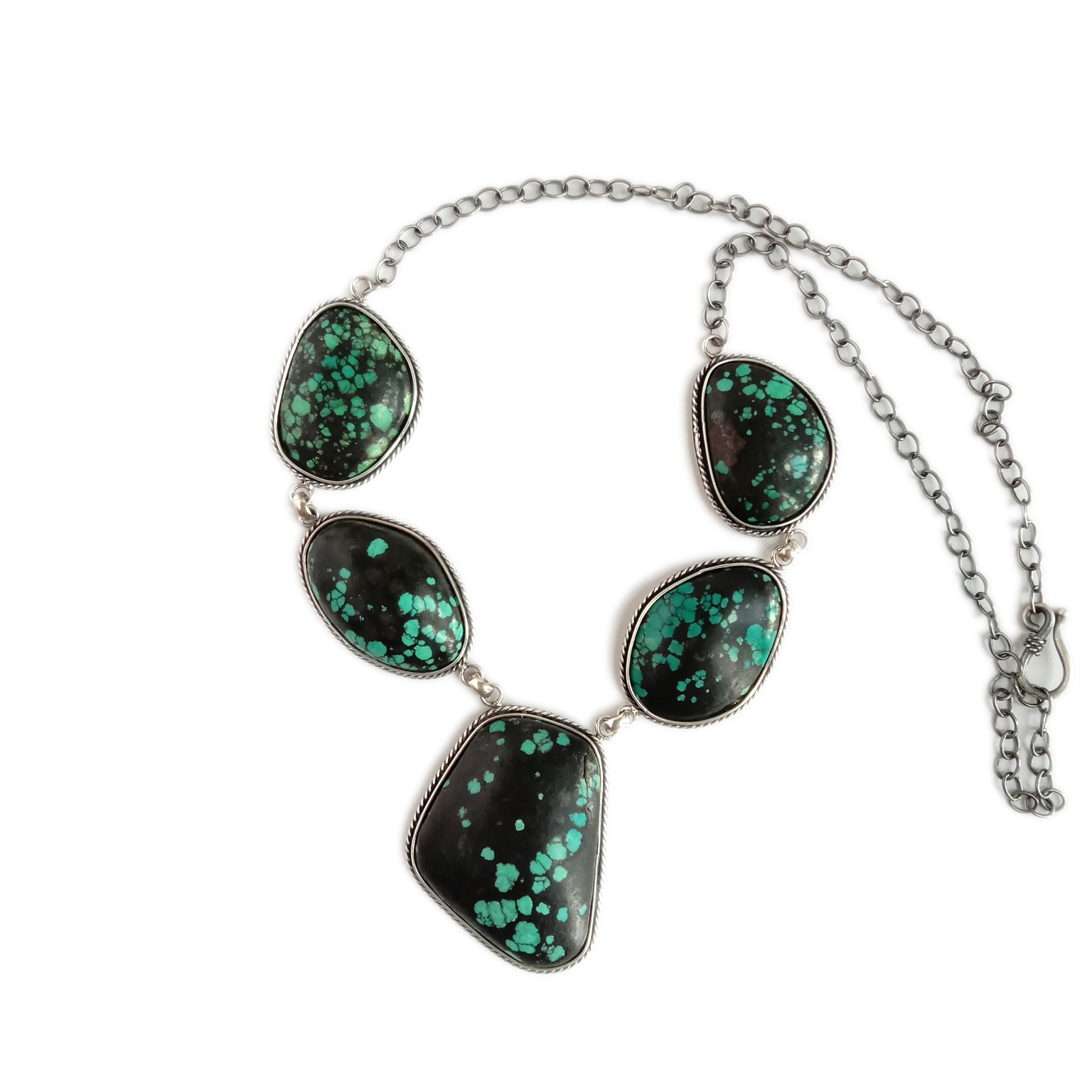 Natural Turquoise handmade jewelry genuine turquoise gemstone necklace 15