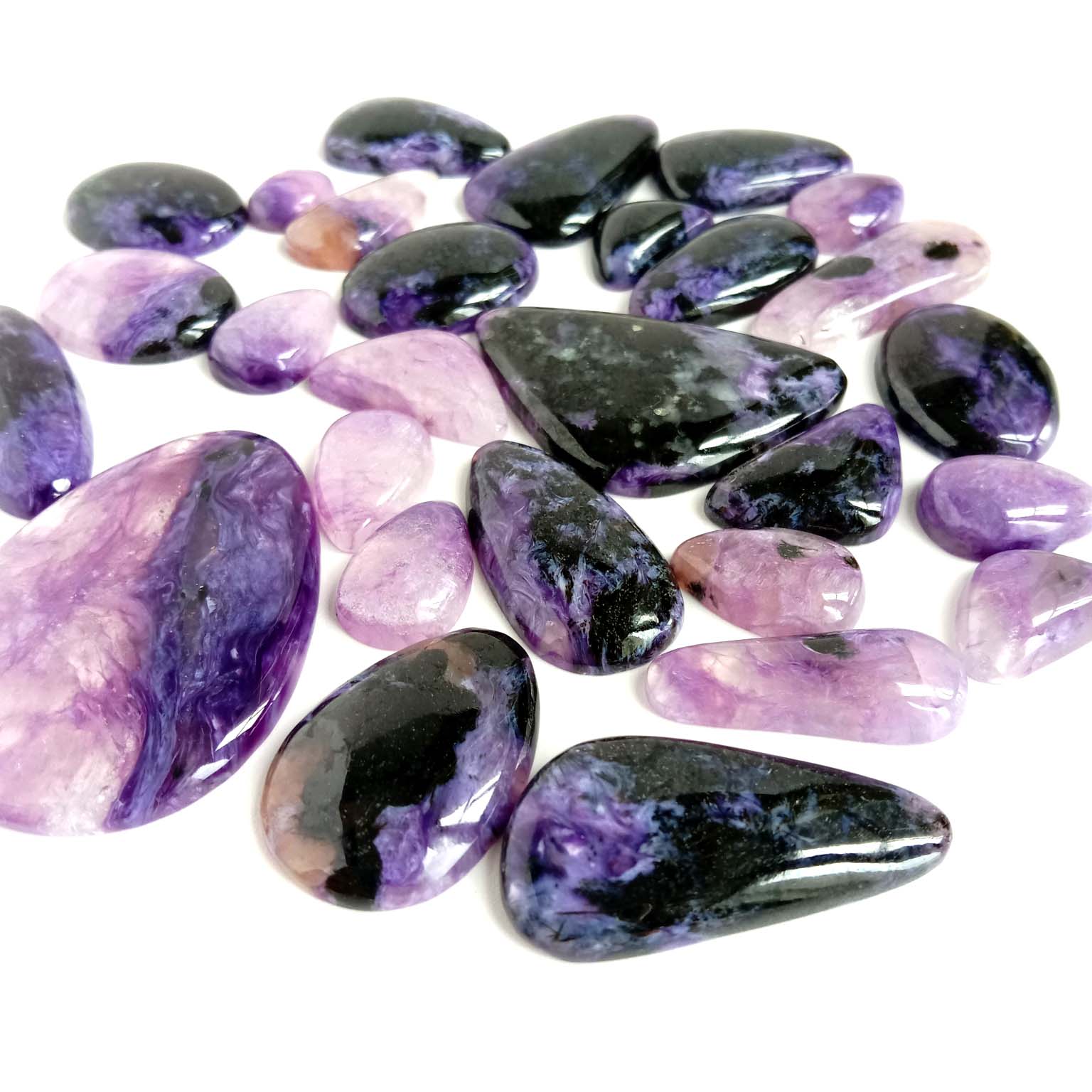Cabochon de pierres précieuses naturelles charoite pierres précieuses violettes bijoux pierres de charoite 14