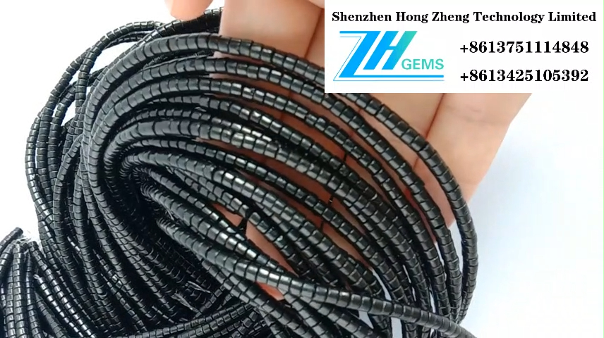 Shanga za Vito 6mm Jeti heishi Vito vya Ufundi vya Handcraft Jet Precious 8