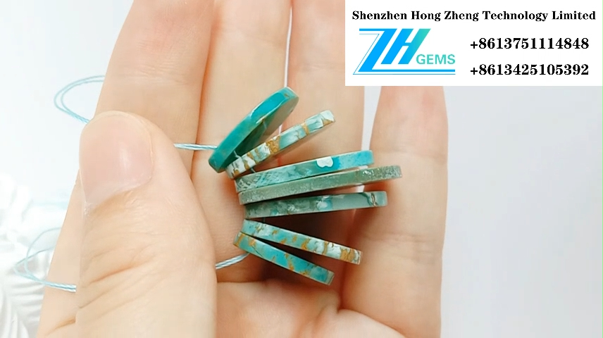 Vito vya asili vya Turquoise Cabochon Turquoise pendent iliyotengenezwa kwa mikono 9