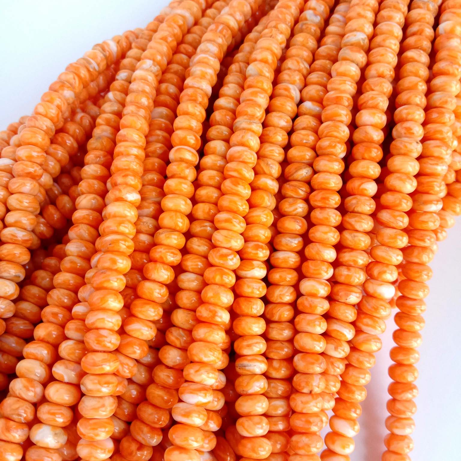 Vito vya kweli vilivyobanwa Spiny Oyster chungwa 6mm Gemstone Beads Spiny Oyster 14