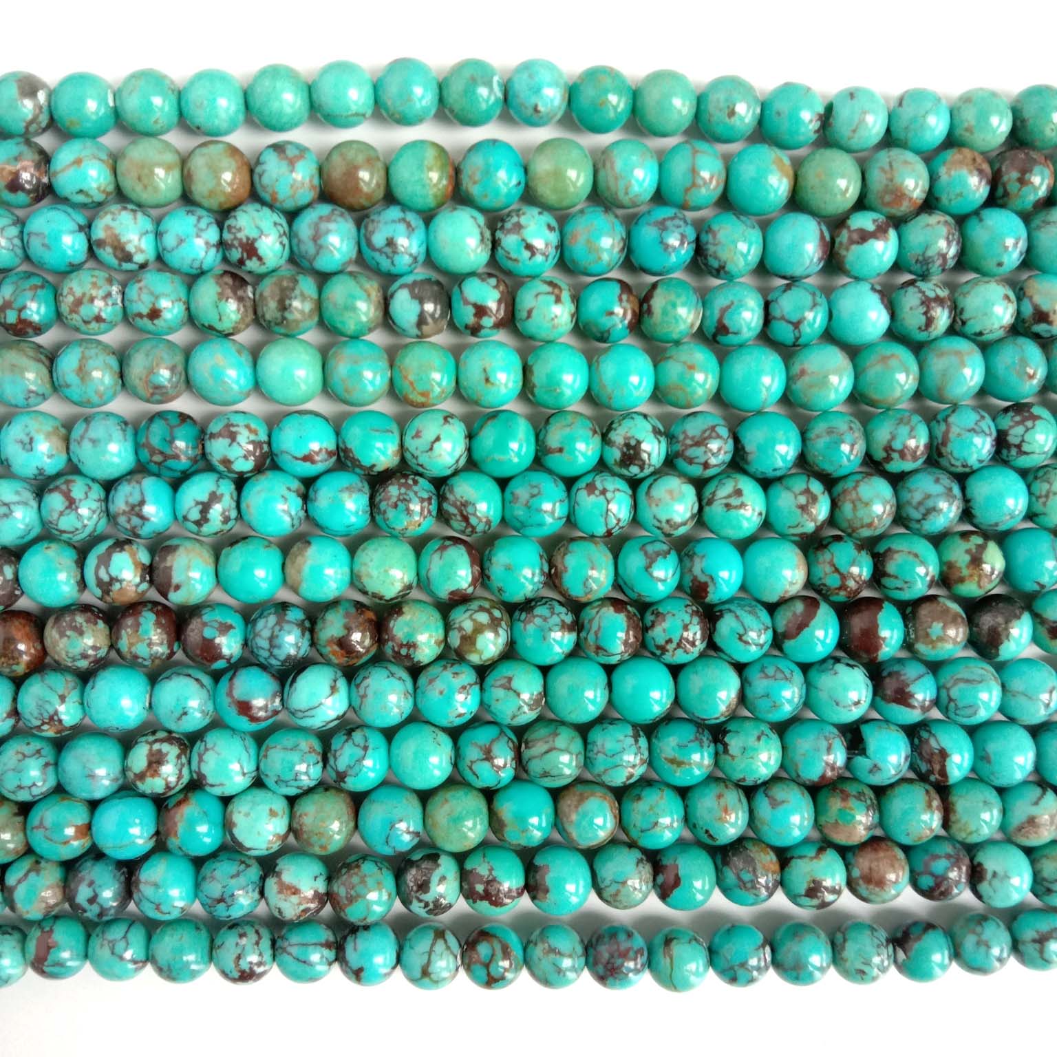 Turkos pärlor Ädelsten Halsband smycken Riktigt ädelsten turkosa pärlor 18