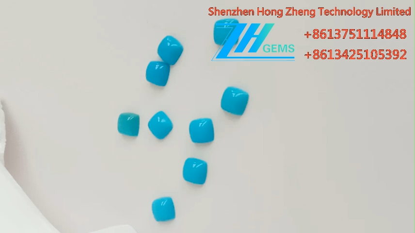 Natural Turquoise Cabochon Gemstone Size 6X6mm lanumoana 9