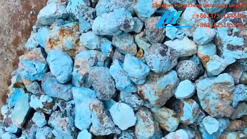 Natuurlike rou turkoois klip uit Peru 9