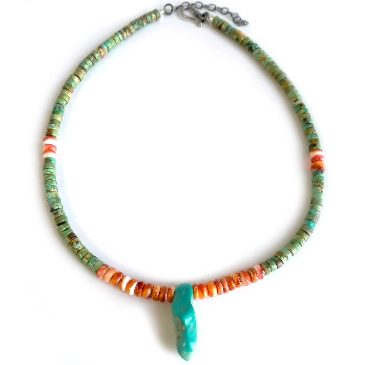 Spiny Oyster with Turquoise Necklace ខ្សែកត្បូងពេជ្រសិប្បករ 1