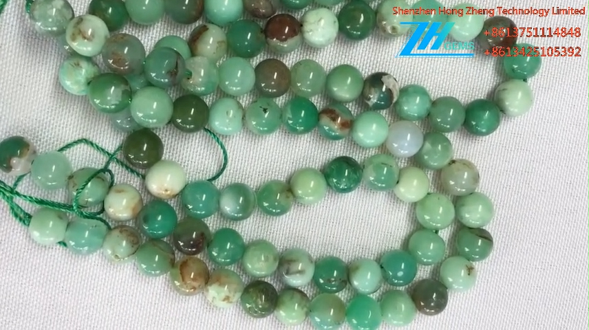 இயற்கை ரத்தின கிரிஸோபிரேஸ் மணிகள் மென்மையான வட்ட மணிகள் 8